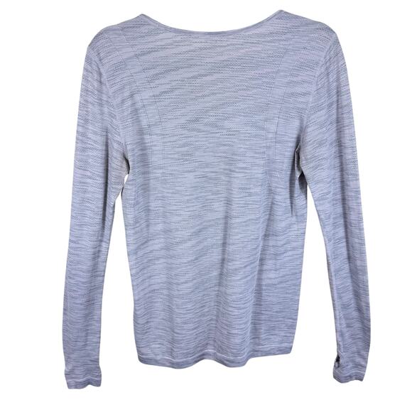 Under Armour Pale Purple Heather Long Sleeve Threadborne Mesh Athletic Top Sz M - Picture 2 of 6